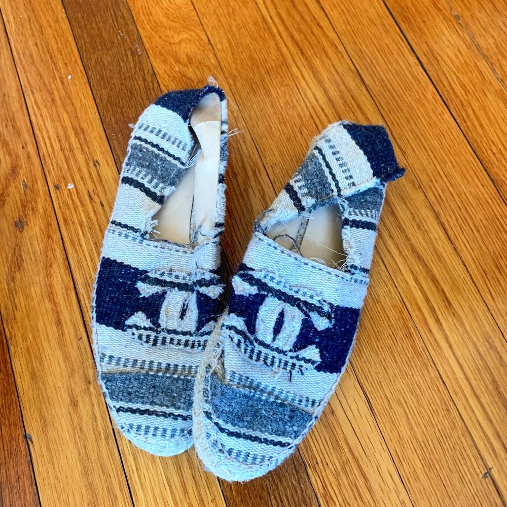 CHANEL French-style denim espadrilles / slip ons